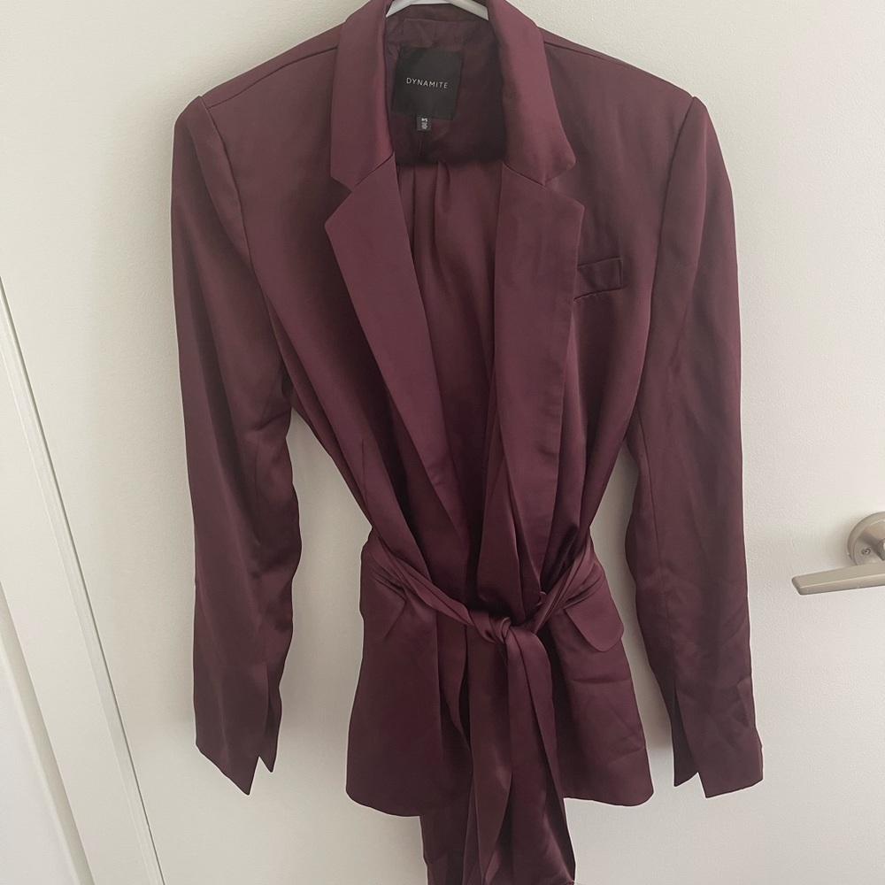 Maroon Satin Suit Set